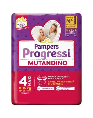 PAMPERS PROGRESSI MUTANDINO 4 MAXI 8-15 KG 19 PANNOLINI - 986460855