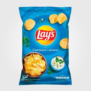 Чіпси Lay's 120г Зі Смаком Сметана І Зелень