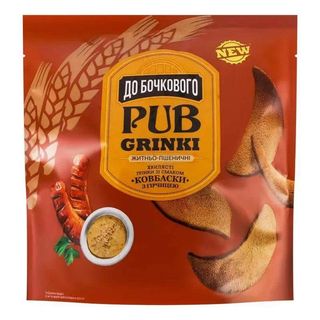 Грінки До Бочкового Житньо Пшеничні Ковбаски З Гірчицею (80г)