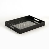 Таця Дерев'яна (400х300х50мм, Чорний/дерево) Mh-576 M Black/wood