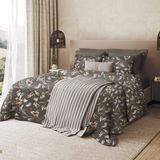 Підковдра "весняний Цвіт" 160x220 См, Сатин 400 Тс (1600x2200мм, Сірий З Принтом) Bl-dc-05 Gray/print