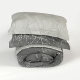 Наволочка "петрикор" 50x70 См, Сатин 200 Тс (500х700мм, Сірий З Принтом) Bl-p-09 Gray/print