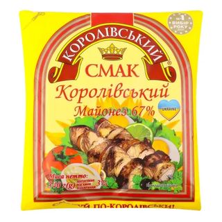 Майонез Королівський Смак 340г. Ф/пак. Королівський 67%