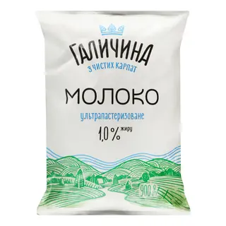 Молоко Галичина 1% 900мл Т/ф