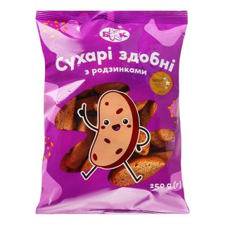 Сухарі Кбв 250г Здобні З Родзинками