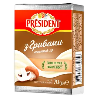 Сир President Пл 38% 70г Гриби