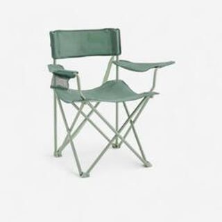 Silla Plegable De Camping Con Reposabrazos Quechua Basic Talla Única Verde