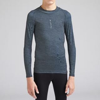 Camiseta Térmica De Fútbol Manga Larga Niño Kipsta Keepcomfort 100 Gris 151-160Cm12-13A Gris