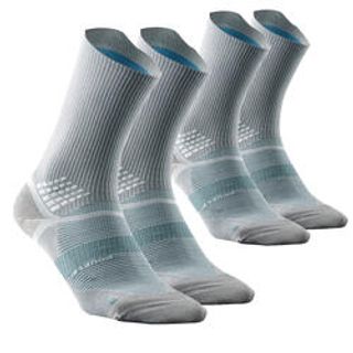 Calcetines Altos De Montaña Y Trekking Anti-Rozaduras 2 Pares Quechua Mh520 35/38 Gris