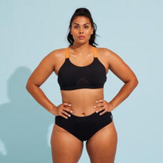 Top Bikini Mujer Aquagym Negro Ocre 46 Negro