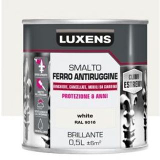 Smalto Ferro Antiruggine Bianco Brillante 500ml Luxens 470004021