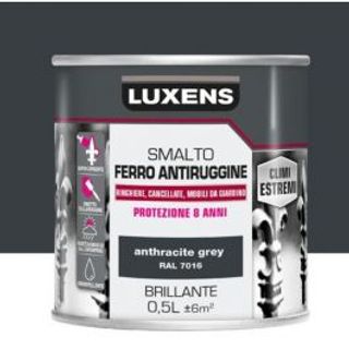 Smalto Ferro Antiruggine Antracite Brillante 500ml Luxens 470004025
