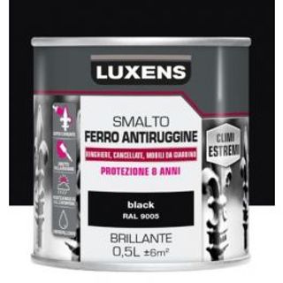 Smalto Ferro Antiruggine Nero Brillante 500ml Luxens 470004022
