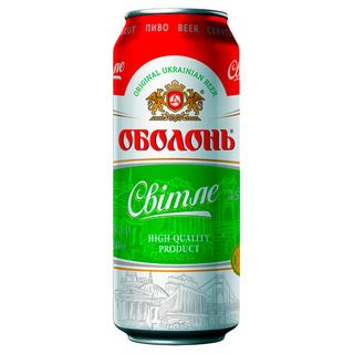 Пиво "оболонь" Світле 0,5л 4,5% З/б