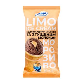 Морозиво "лімо Ice Cream" З Шоколадним Смаком Та Згущеним Молоком 65г