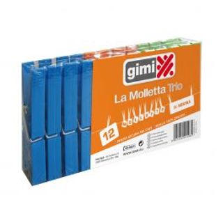 12 Mollette Trio Colorate Plastica 430000390