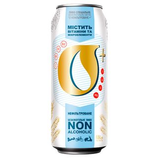 Пиво "оболонь" Безалкогольне Нефільтроване 0,5л 0,5% З/б