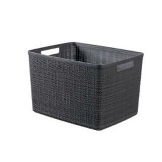 Cestino Rettangolare Jute L 20 Lt 28x36x23h In Materiale Riciclato Grigio 410006622