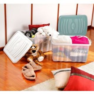 Set 3contenitori Roll Box Lt45 L59xp39xh31 Con Coperchio Con Clips Colori Assortit E Ruote - 410008530