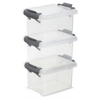 Set 3 Contenitori 8,7x6,5x15,5 Cm Trasparenti 410005947