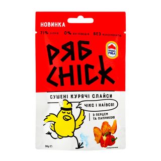 Слайси З Філе Курятини Сушені "рябchick" З Перцем Та Паприкою 30г