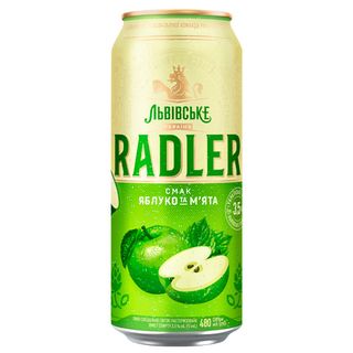 Пиво "львівське Radler" Смак Яблуко Та М'ята 0,48л 3,5% З/б