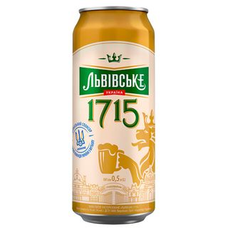 Пиво "львівське 1715" Світле 0,48/0,5л 4,7% З/б