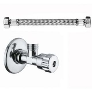 Rubinetto X Cassetta Wc A Zaino M1/2x3/8 C/rosone E Fless.inox Ff3/8 L.20cm 430007412