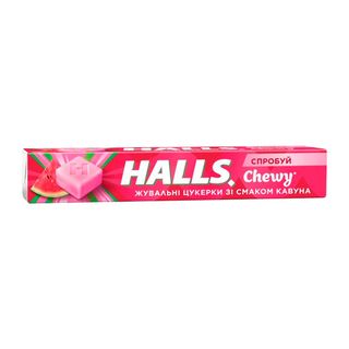 Жувальні Цукерки "halls" Зі Смаком Кавуна 47г