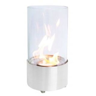 Biocamino Tondo Sorrento Bianco Diam. 15 H 30 Cm Struttura In Acciaio 430002125