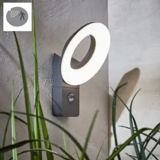 Applique Quito Alluminio Grigio 24x12.5x12.5cm Led 16w Luce Naturale Con Sensore Di Movi 420004247
