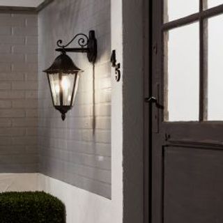 Applique Monza Discendente Alluminio Nero 28.5x47.5 Cm E27'=100w Ip44 420004216