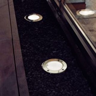 2 Faretti Incasso Solari Demba Alluminio Grigio D13 H5.6 Cm Led Luce Fredda Ip67 420006320