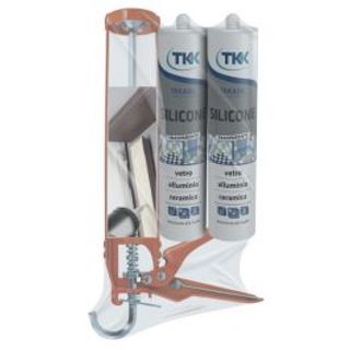 Kit 2 Siliconi Universali Trasparenti Con Pistola 470003617