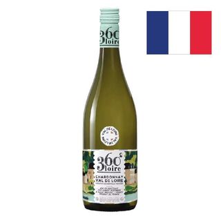 Вино 360 Val De Loire Chardonnay, Біле, Сухе 0,75л