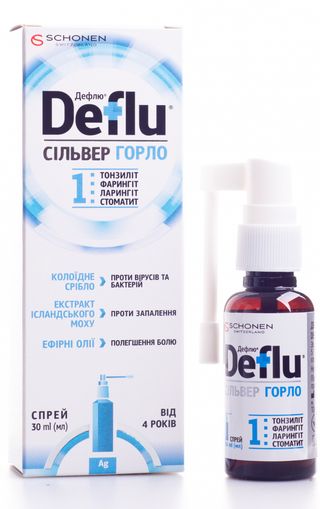 Дефлю Сільвер Лосьйон-спрей Д/горла 30 Мл