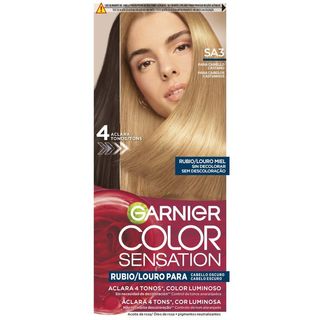 Tinte Aclarante Color Sensation Para Cabello Castaño Garnier Tono Rubio Miel Castaño Garnier Tono Rubio Miel