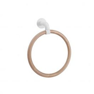 Portasciugamani Anello Adesivo 3m O Viti Scandi Senesa Bianco Legno 430005623