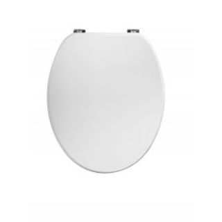 Sedile Wc Mod Universale Mdf E1000/t Bianco Lucido Cerniera Acciaio 430007158