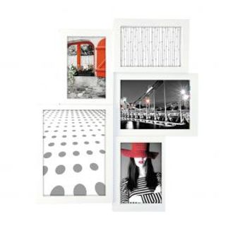 Multi Foto World 37x44 Cm 5 Posti Legno Bianco 480005815