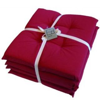 Set 4 Copri Sedia Relax Natale 40x40 Cm Ecru Bordo Rosso 480003088