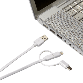 Cavo Usb 1mt Micro Usb / A Type Usb + Lightning + Adattatore C Type Usb 420005309