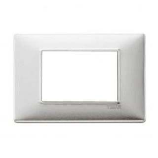 Placca Plana 3 Posti Alluminio Spazzolato 420990703