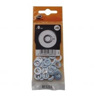 Rondella Piatta Piccola In Acciaio 6 Mm, 40 Pezzi 410120758