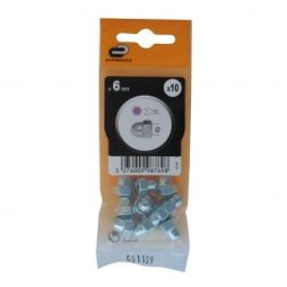 Dado Esagonale In Acciaio 6 Mm, 10 Pezzi 410120852