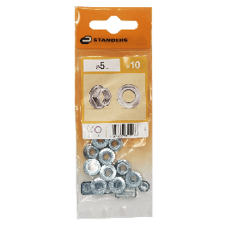 Dado Esagonale Con Collare In Acciaio 5 Mm, 10 Pezzi 410121057