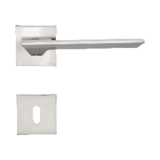 Maniglia Shadow Per Porta Con Rosetta E Bocchetta In Zama Finitura Nichel Satinato 410004457