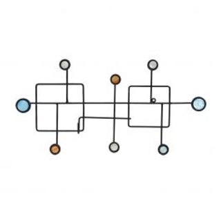 Appendiabito Geometrico In Metallo Nero, L51,5xh26xp5 Cm 410006846