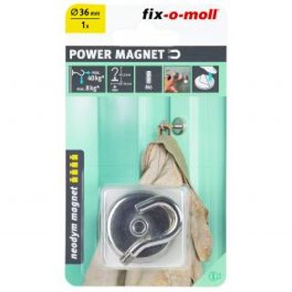 Magnete Al Neodimio Con Gancio Con Adesivo D36mm H 49,5mm 410007371