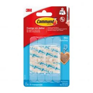 6 Ganci Adesivi Trasparente Command Per Chiavi 410007396